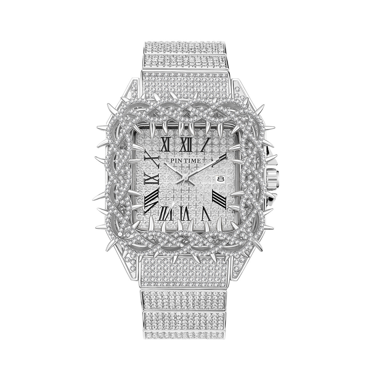 Buzlu Kare Erkekler Kuvars İzl - Luxury Watch Iceberg incelemesi ve fiyatı